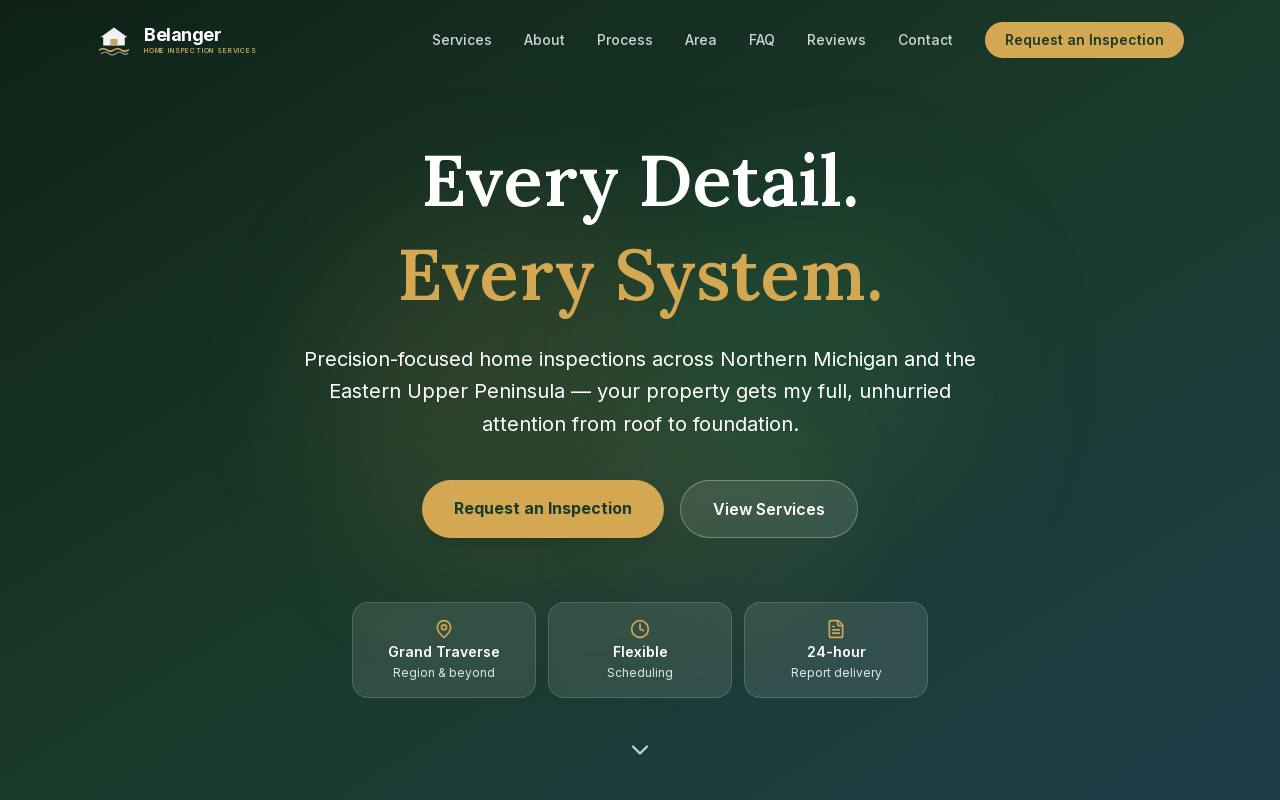 Screenshot of the Home Inspection Company website